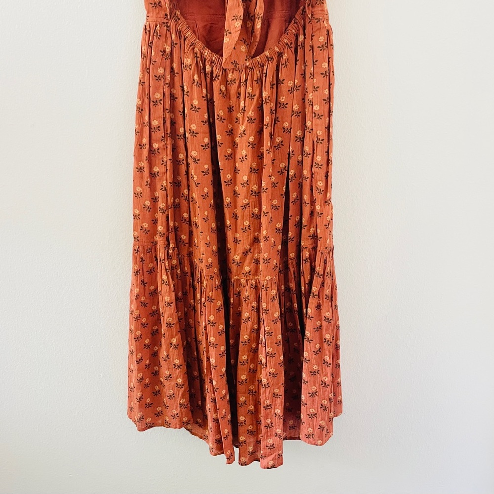 Madewell Ruffle-Strap Tiered Midi Dress in Wild Calendula Block-Print - Picture 9 of 11